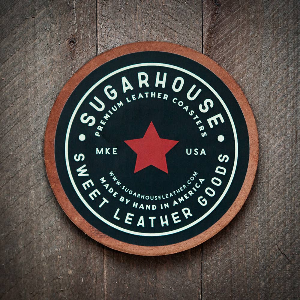 5 O'clock Somewhere Leather Coaster