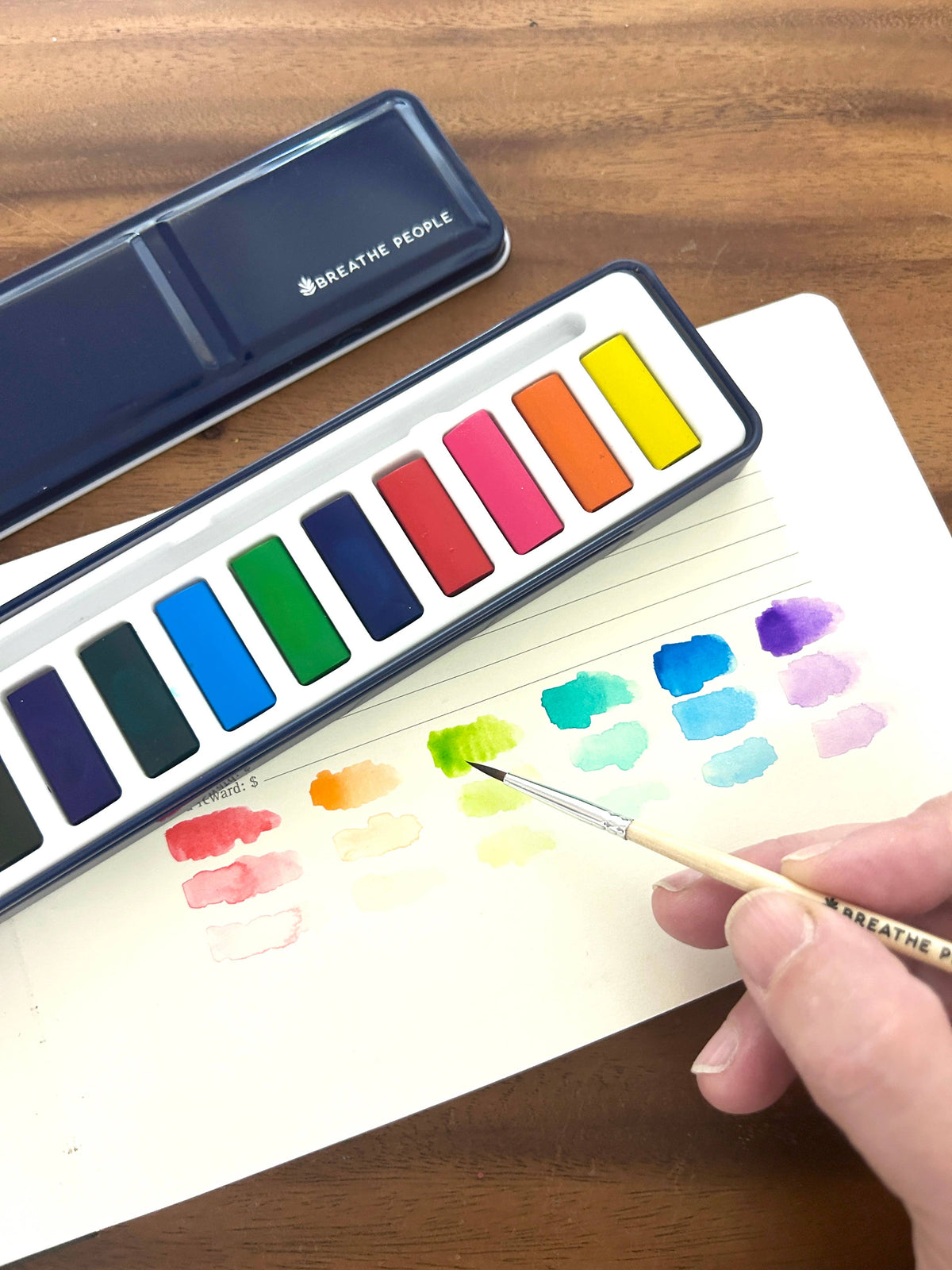 Watercolor Set w/ Wood Paintbrush