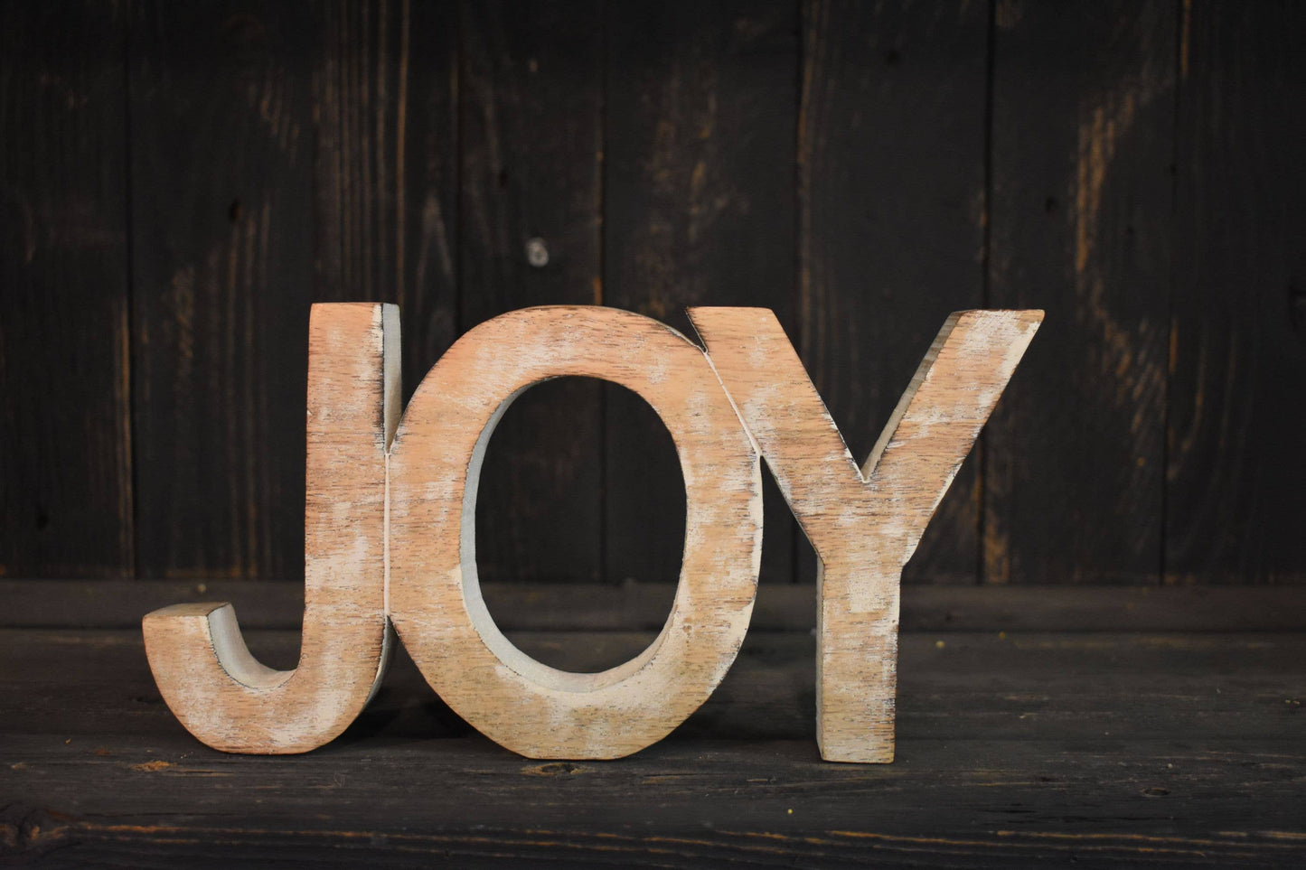 Whitewashed Joy Sign