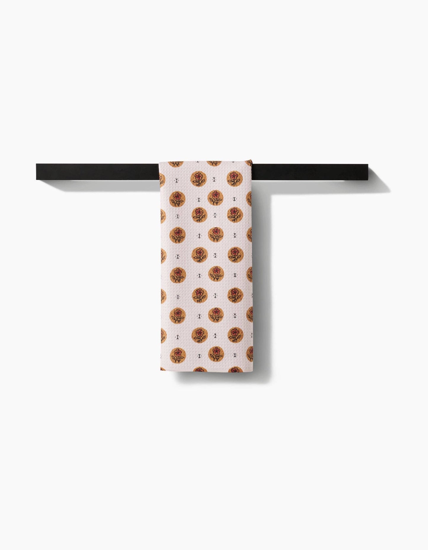 Artisanal Floral Cream Dishtowel