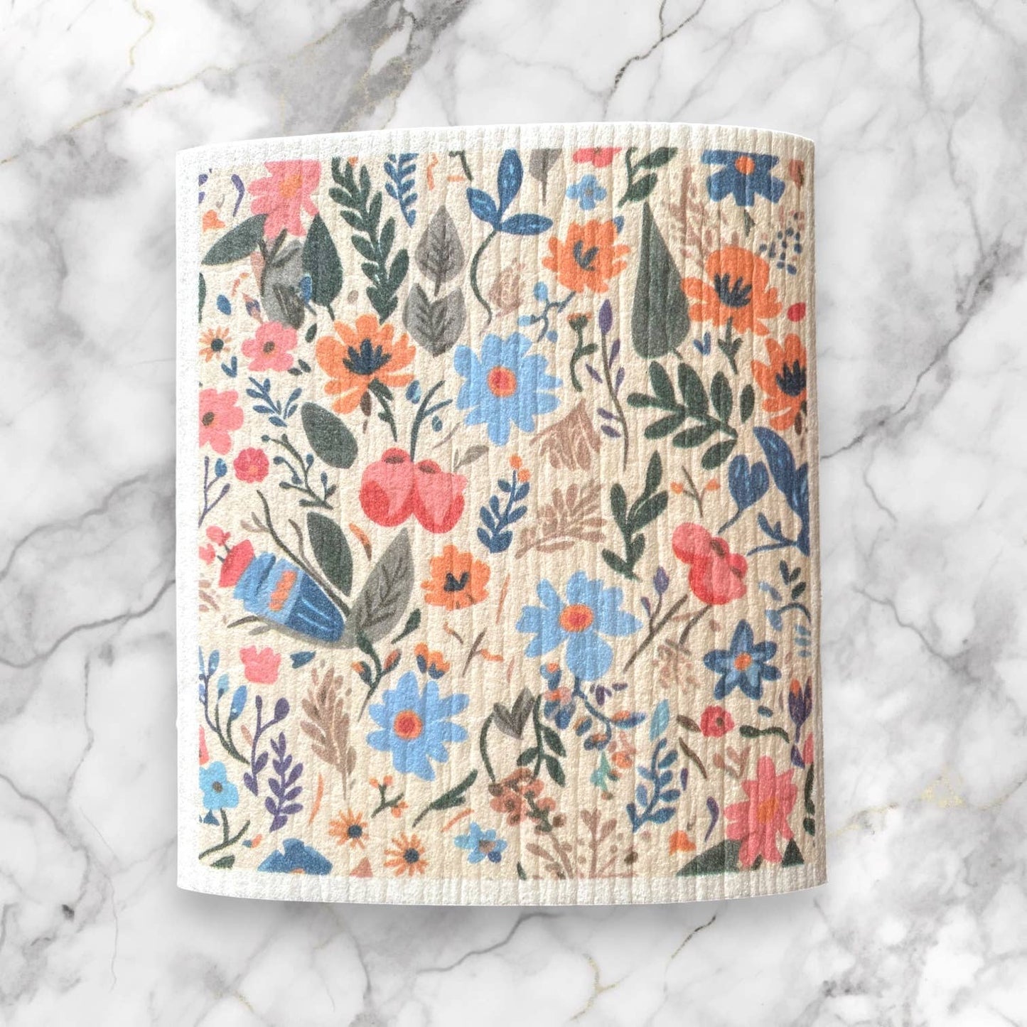 Blue Floral Swedish Dish Cloth