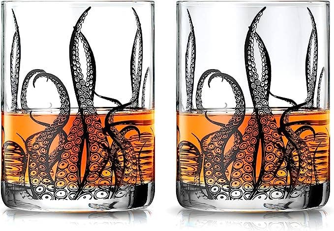 Octopus Tentacle Whiskey Glassware | Set of 2