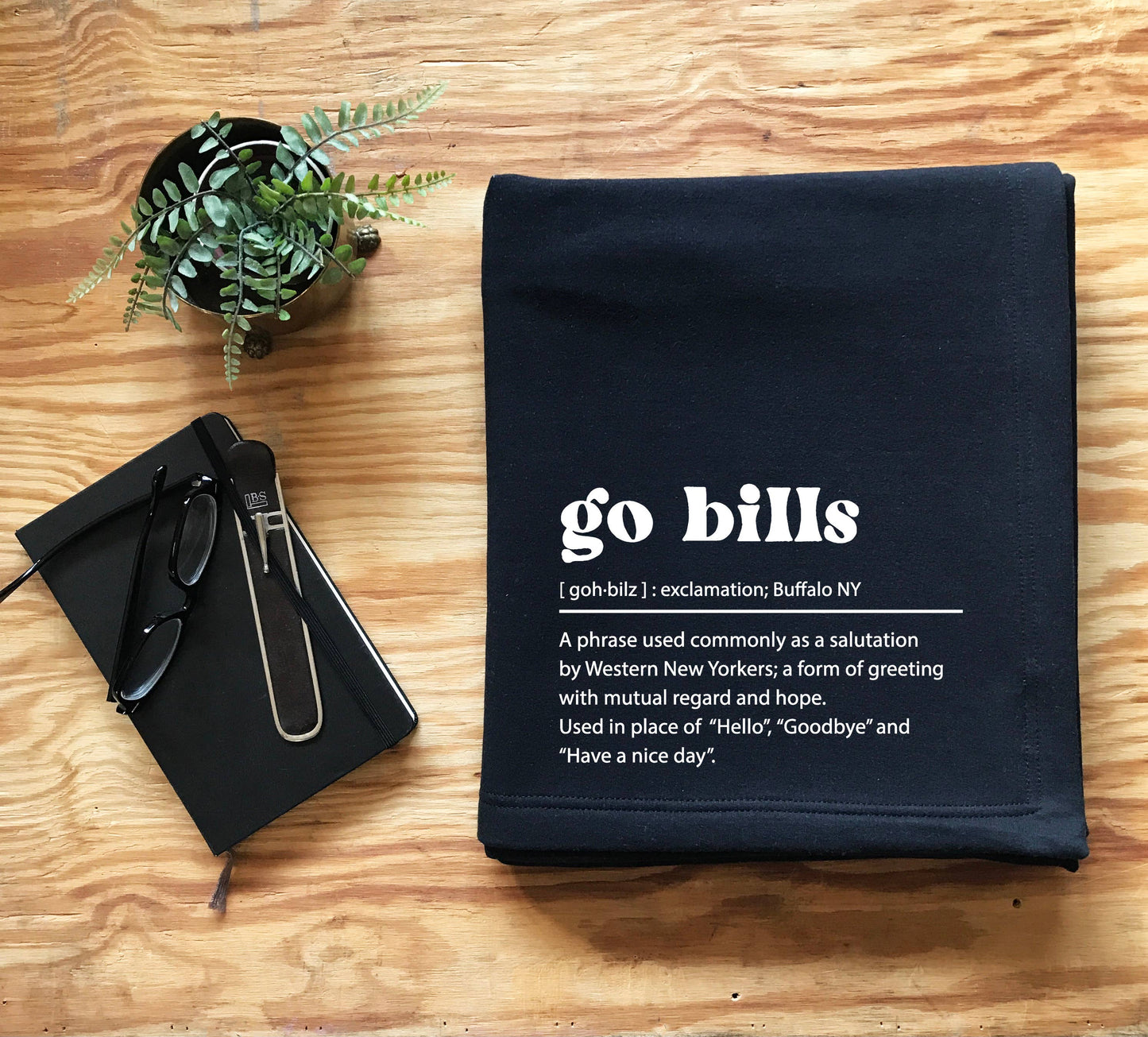 Go Bills Sweatshirt Blanket | Navy