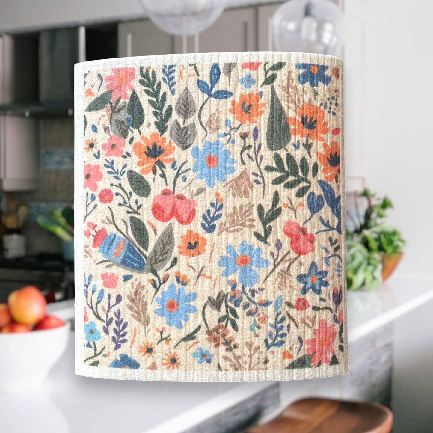 Blue Floral Swedish Dish Cloth