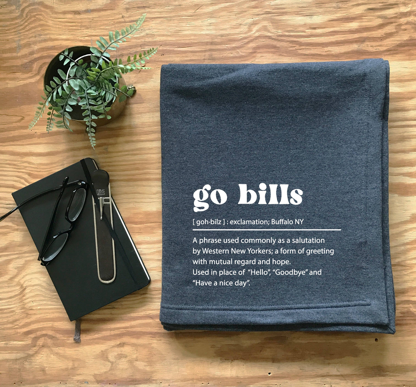 Go Bills Sweatshirt Blanket | Navy