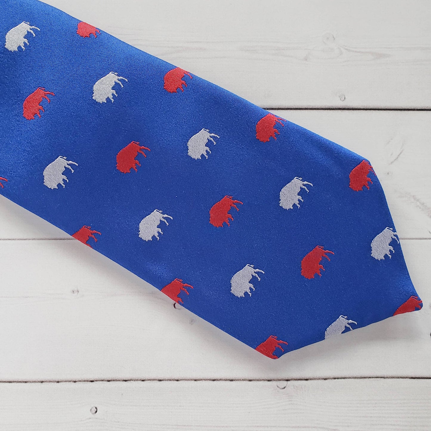 Blue And Red Buffalo Neck Tie