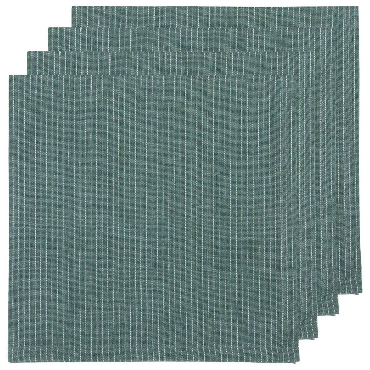 Jade Pinstripe Linen Napkins | Set of 4