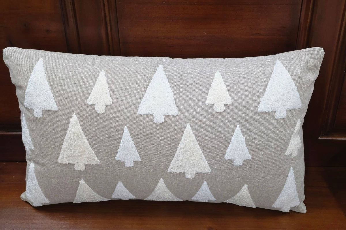 Beige Rectangle Tree Pillow