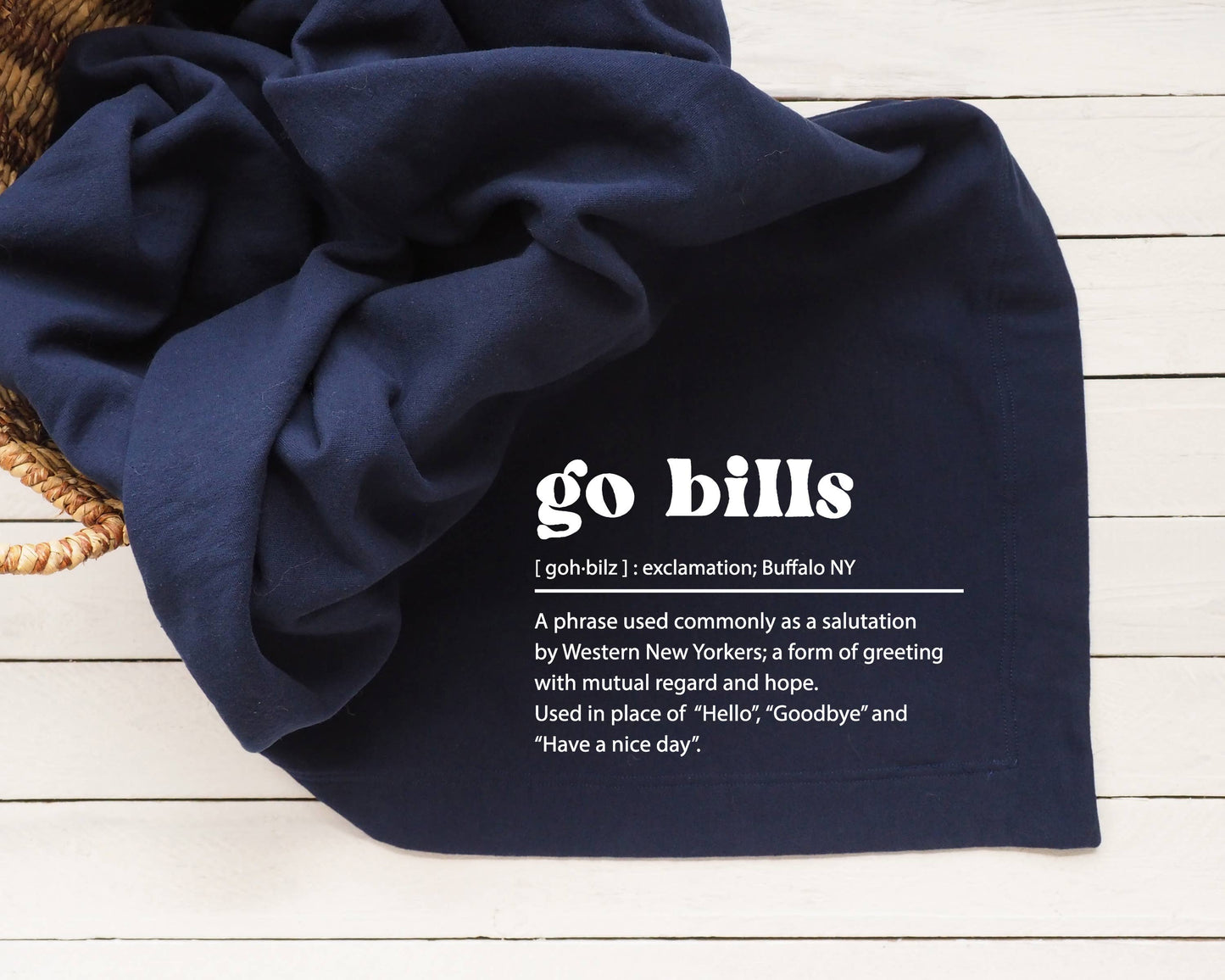 Go Bills Sweatshirt Blanket | Navy
