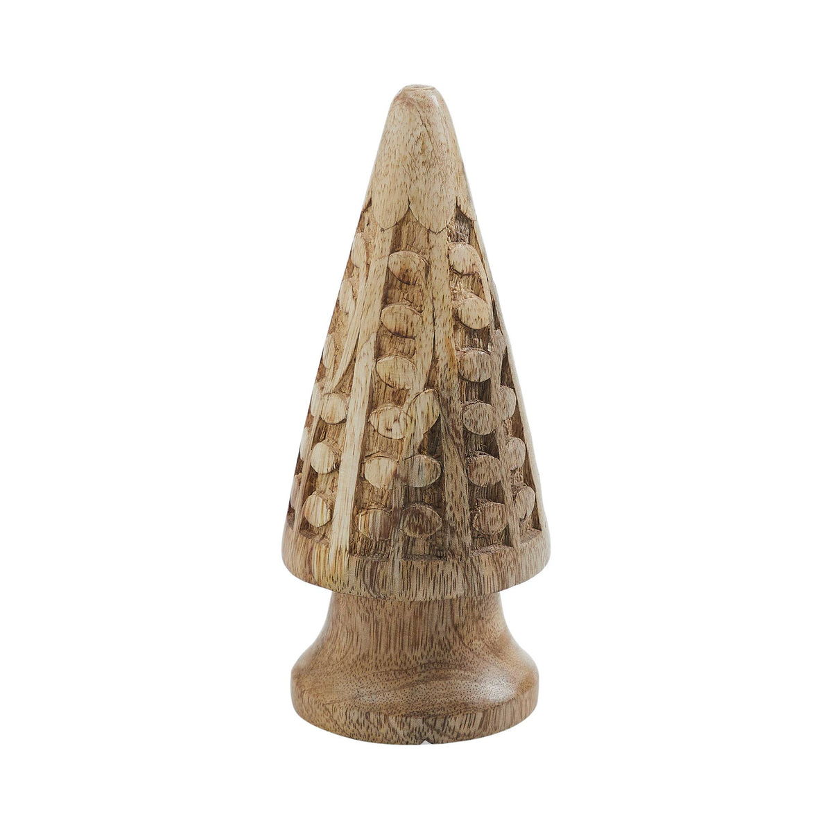 Natural Carved Wooden Christmas Tree | Small