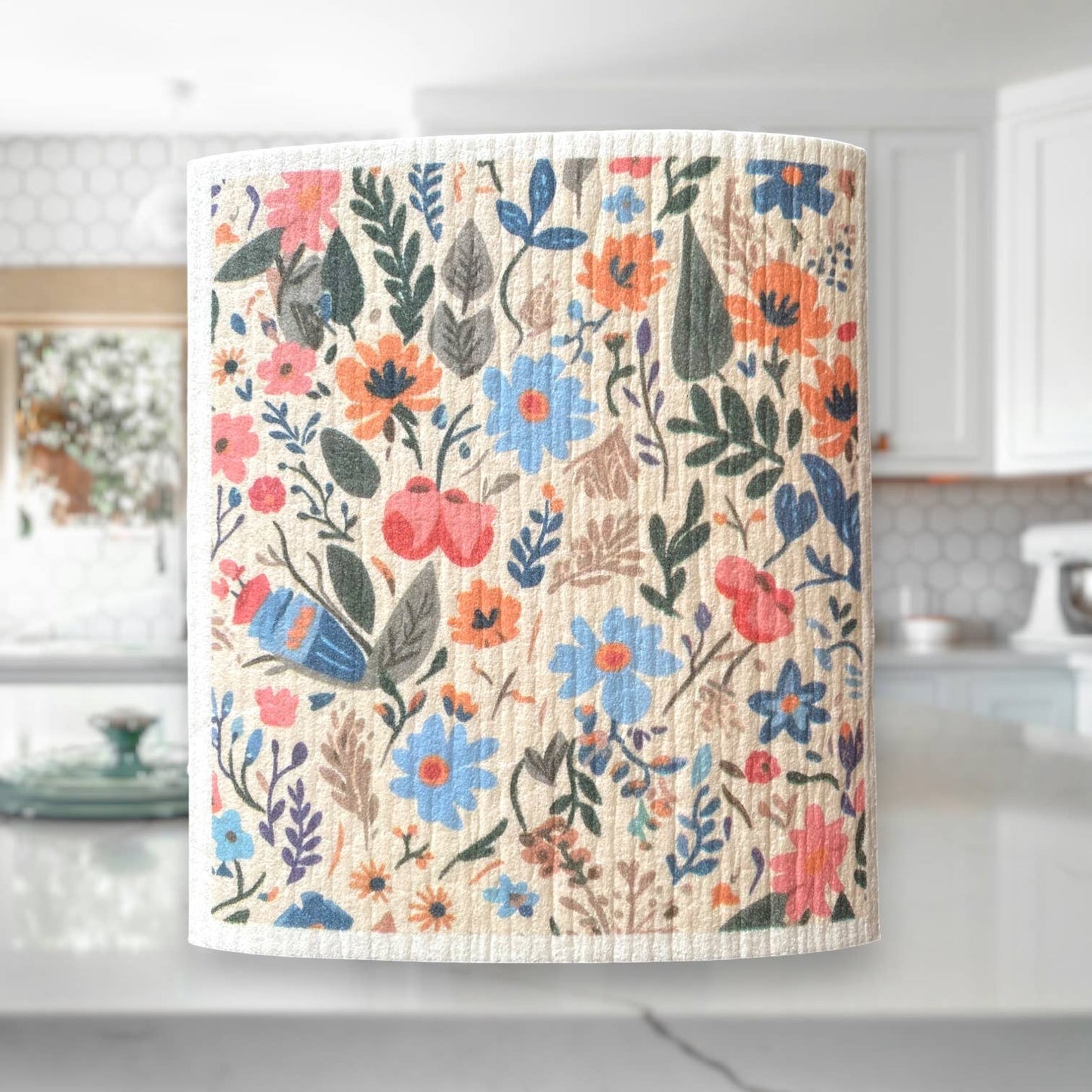 Blue Floral Swedish Dish Cloth