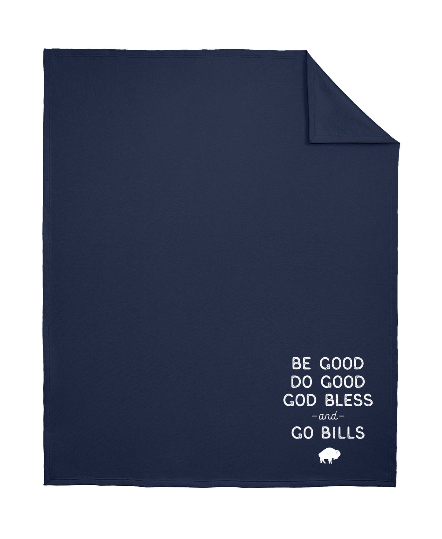 Be Good Do Good God Bless Go Bills Stadium Blanket | Navy