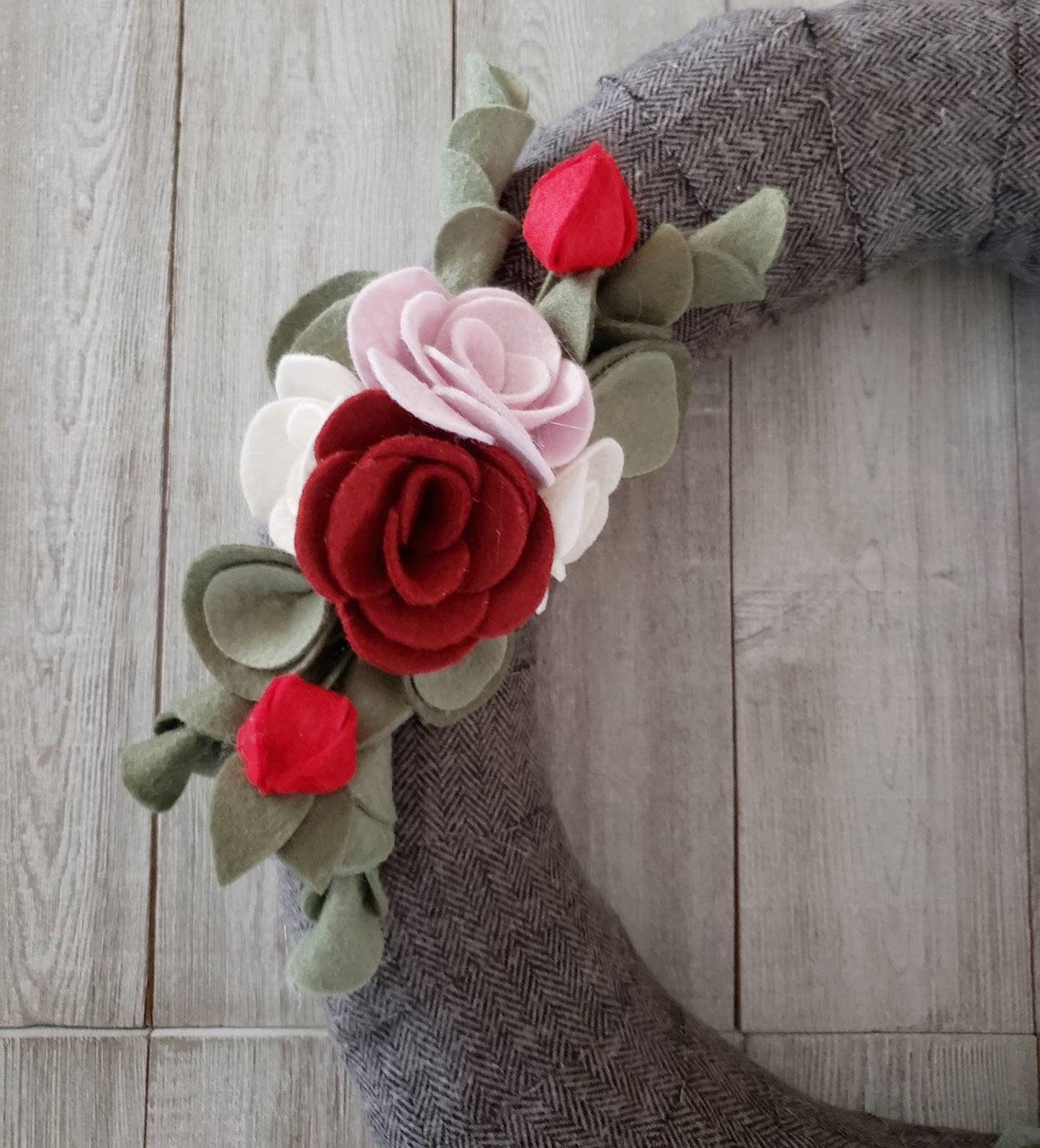 Grey Herringbone Wreath