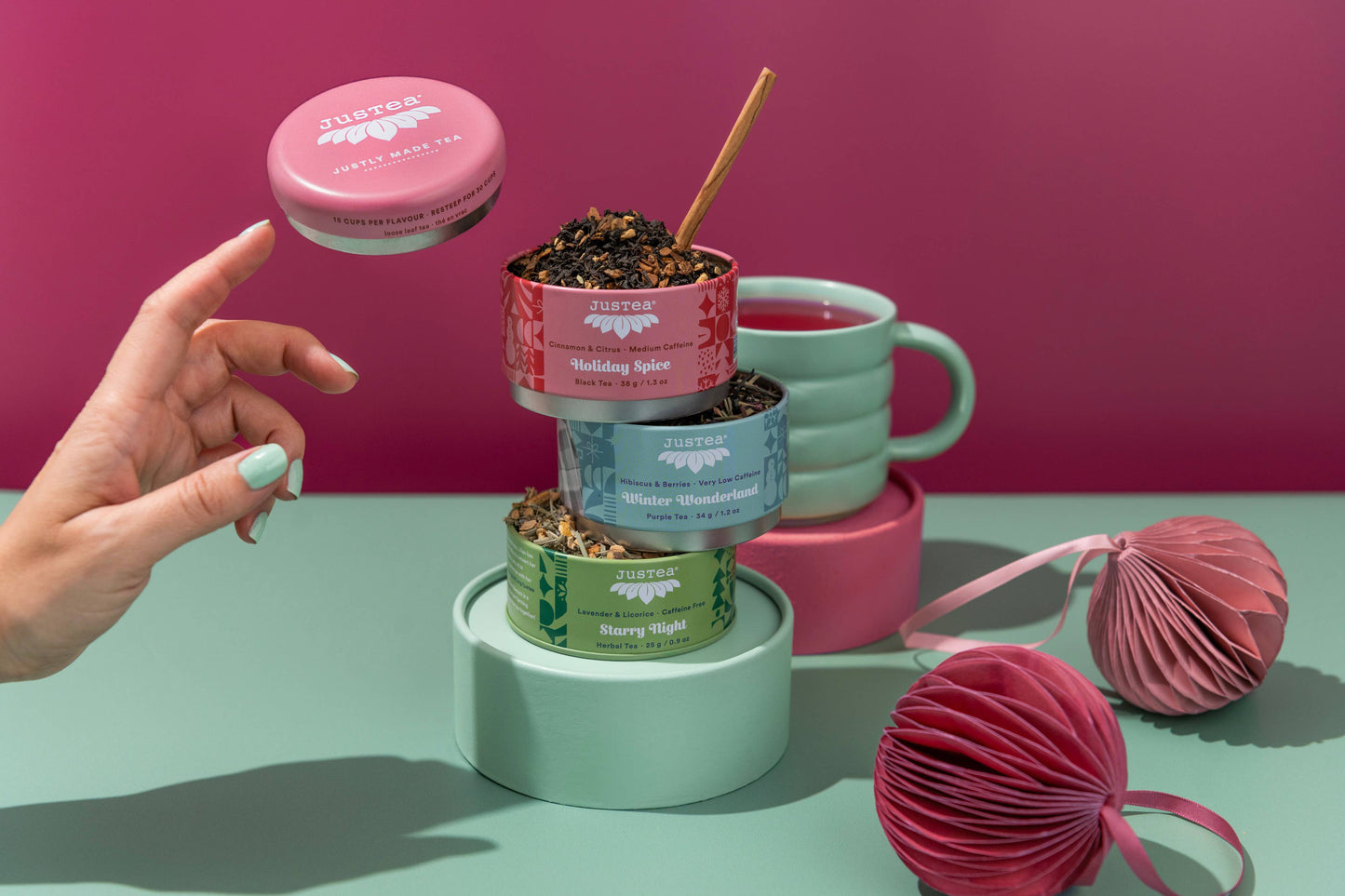 Holiday Trio Loose Leaf Tea Tin & Spoon