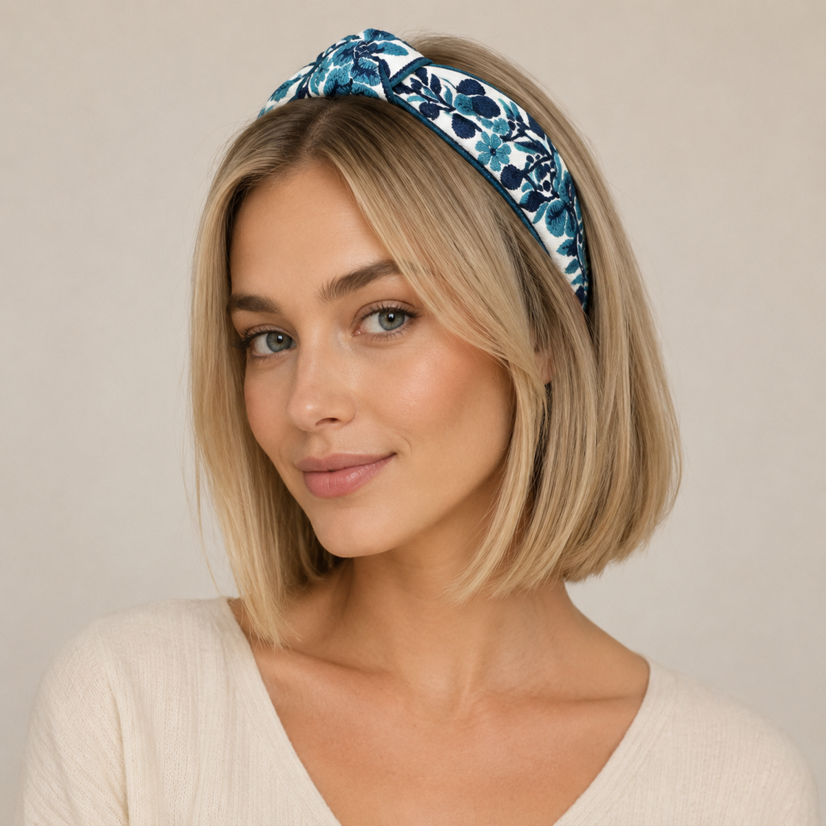 French Floral Embroidered Headband