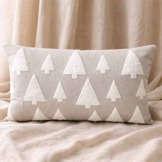 Beige Rectangle Tree Pillow