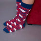 Red And Blue Zebra Buffalo Socks