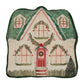 Christmas Cottage Shaped Pillow Beaded