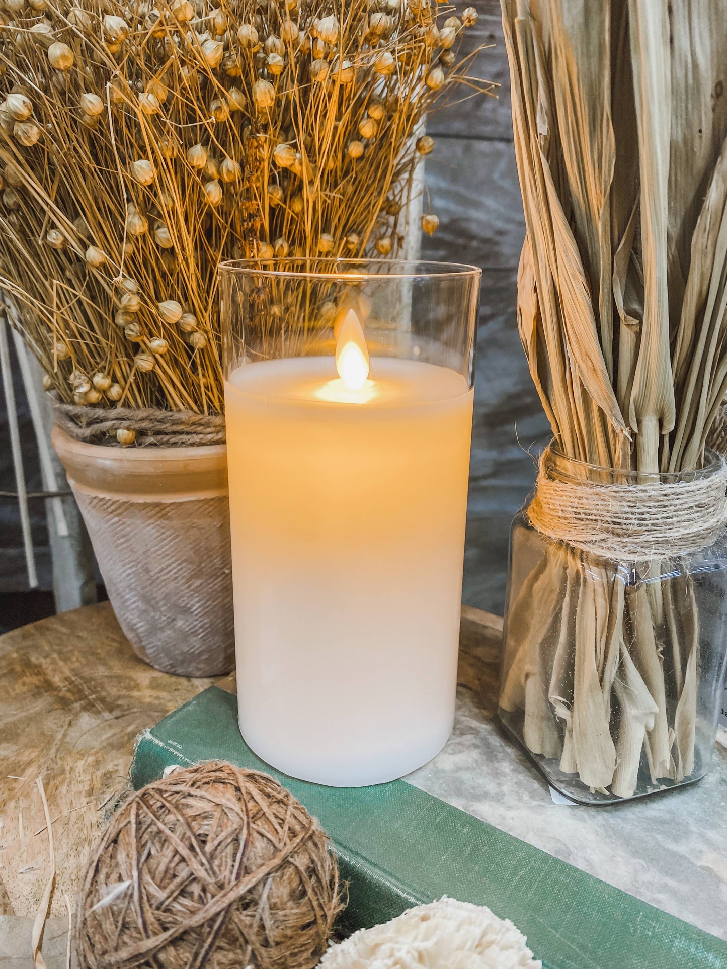 Clear Glass Moving Flame LED Candle