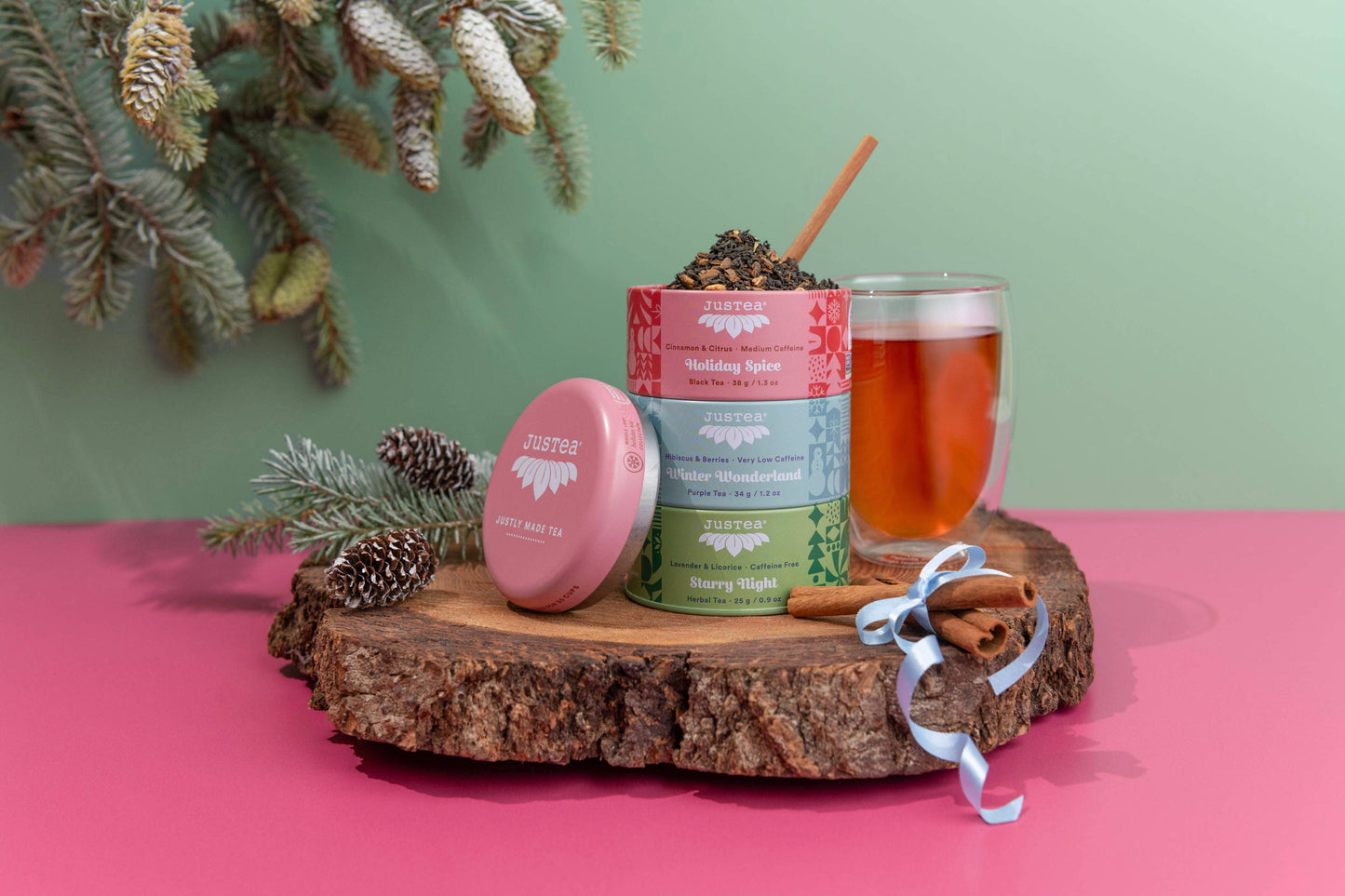 Holiday Trio Loose Leaf Tea Tin & Spoon
