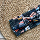 Cats on Black Knit Twist Headband
