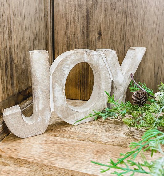 Whitewashed Joy Sign