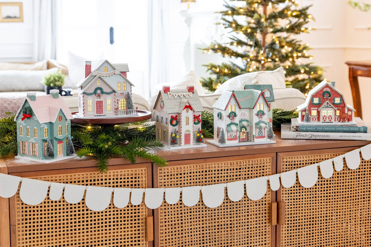Red Reindeer Barn Light Up Christmas Village House