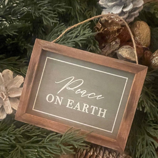 Peace on Earth Wooden Ornament