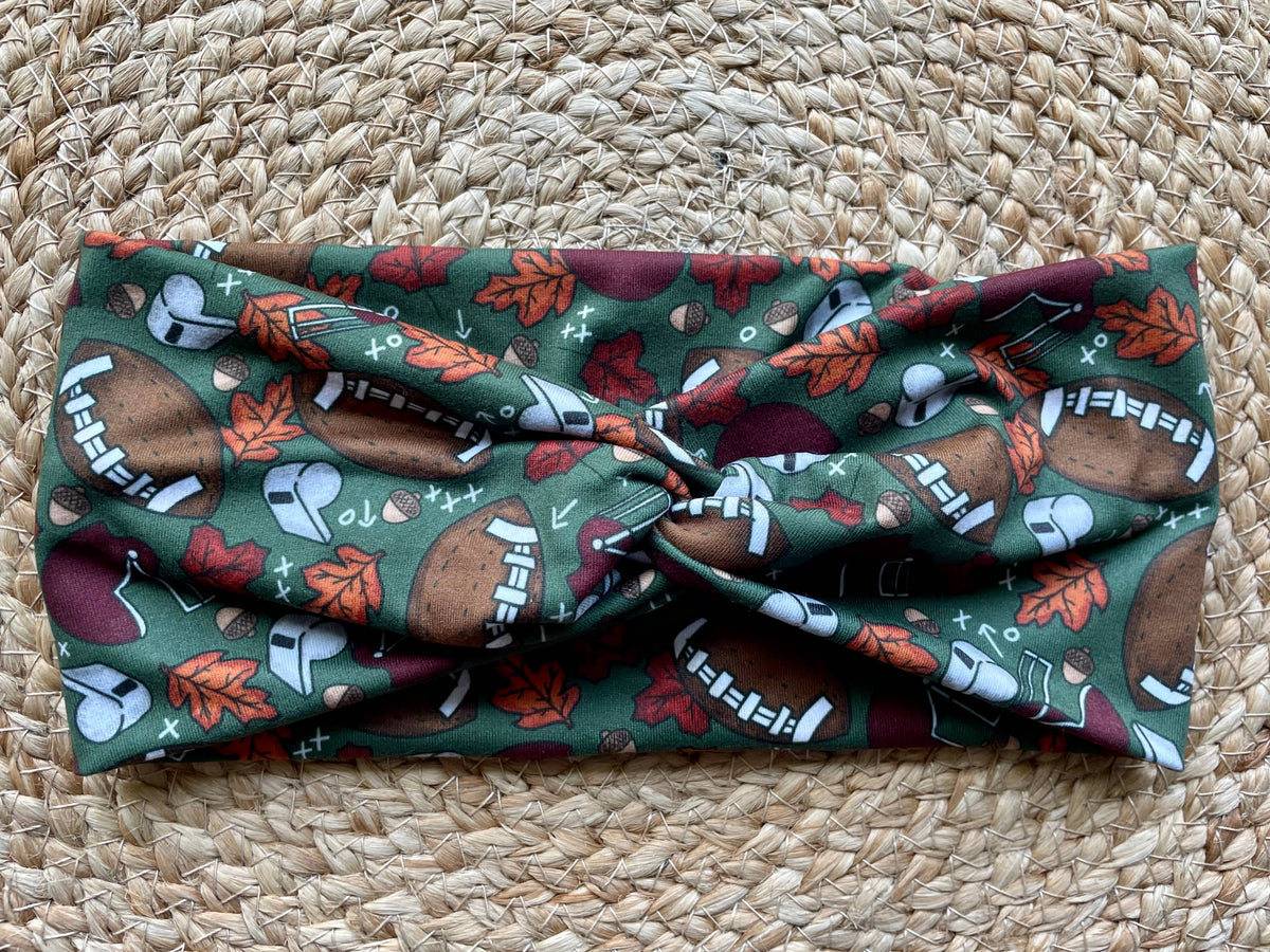 Fall Football Knit Twist Headband