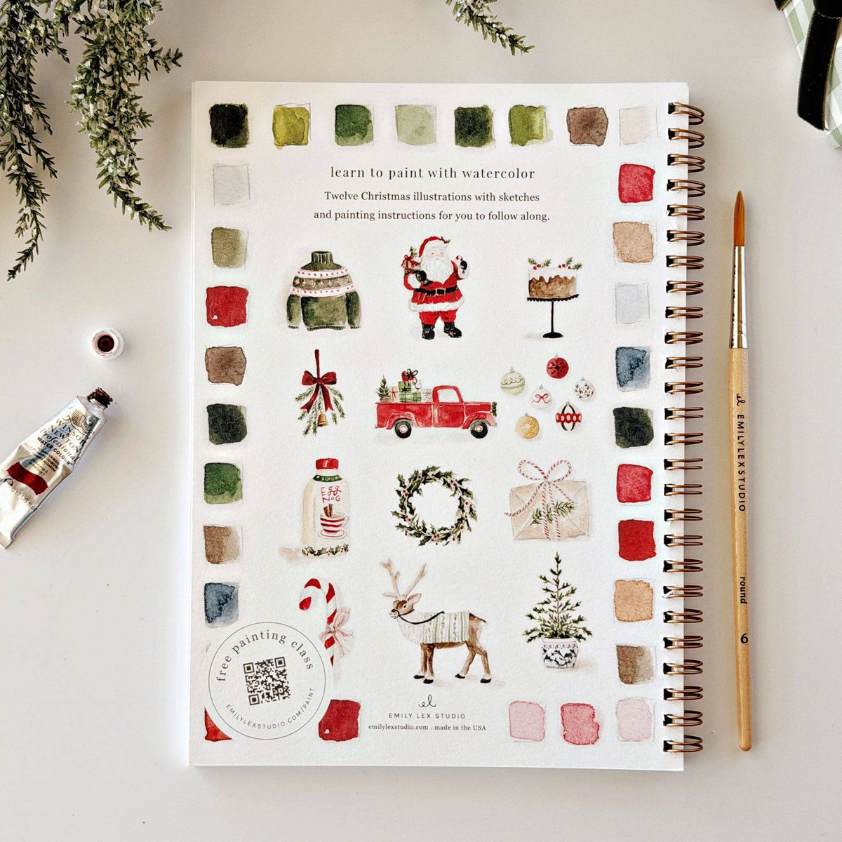 Watercolor Workbook | Classic Christmas