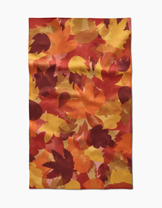 Watercolor Fallen Leaves Dishtowel