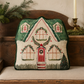 Christmas Cottage Shaped Pillow Beaded