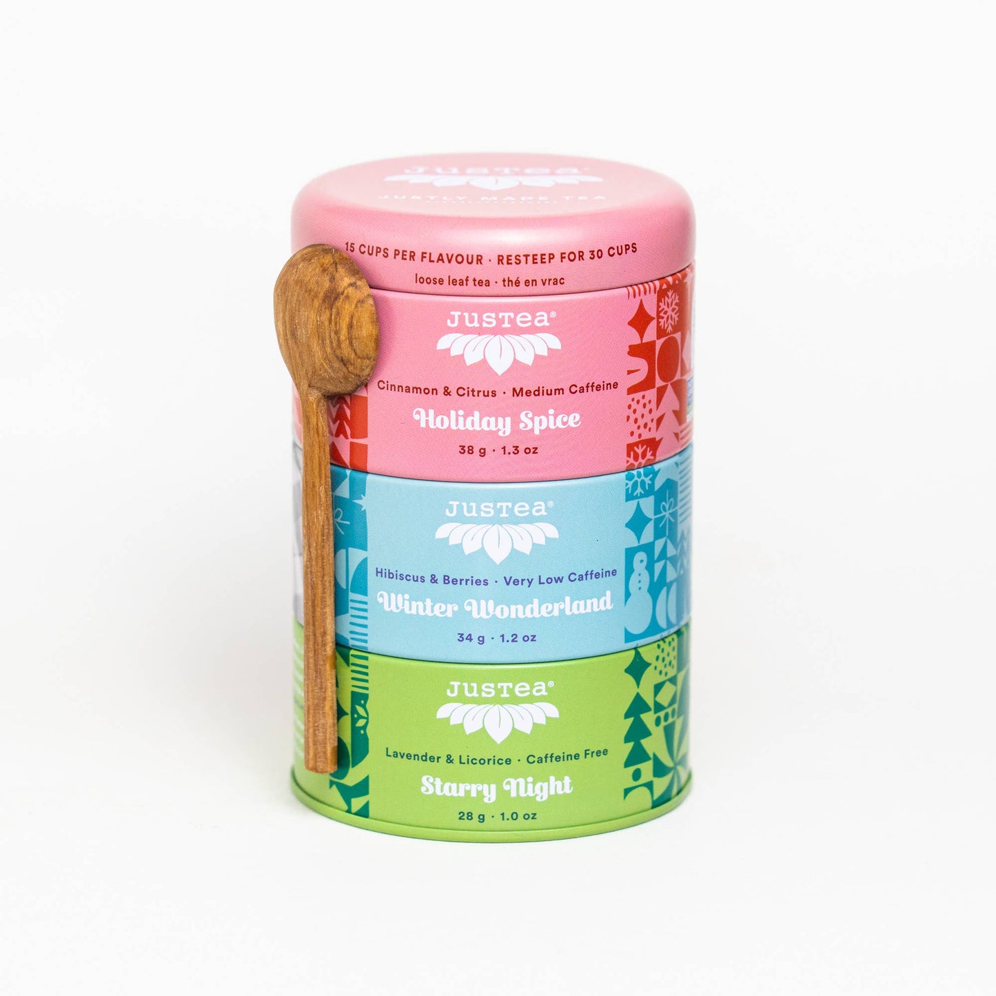 Holiday Trio Loose Leaf Tea Tin & Spoon