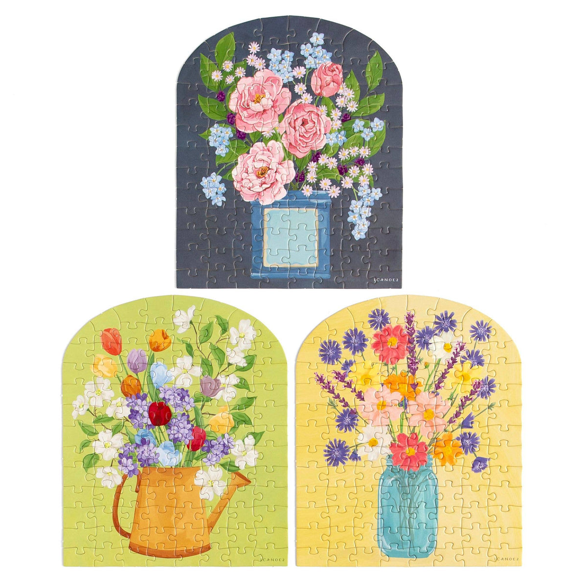 Seasons in Bloom | 100 Piece Floral Jigsaw Puzzle Set of 3