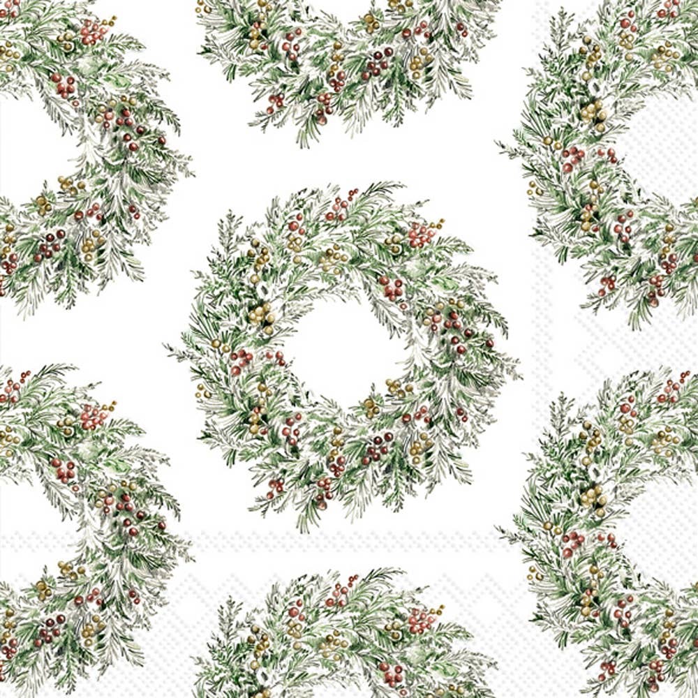 Holiday Berry Wreath Cocktail Napkins