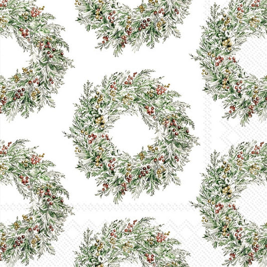 Holiday Berry Wreath Cocktail Napkins