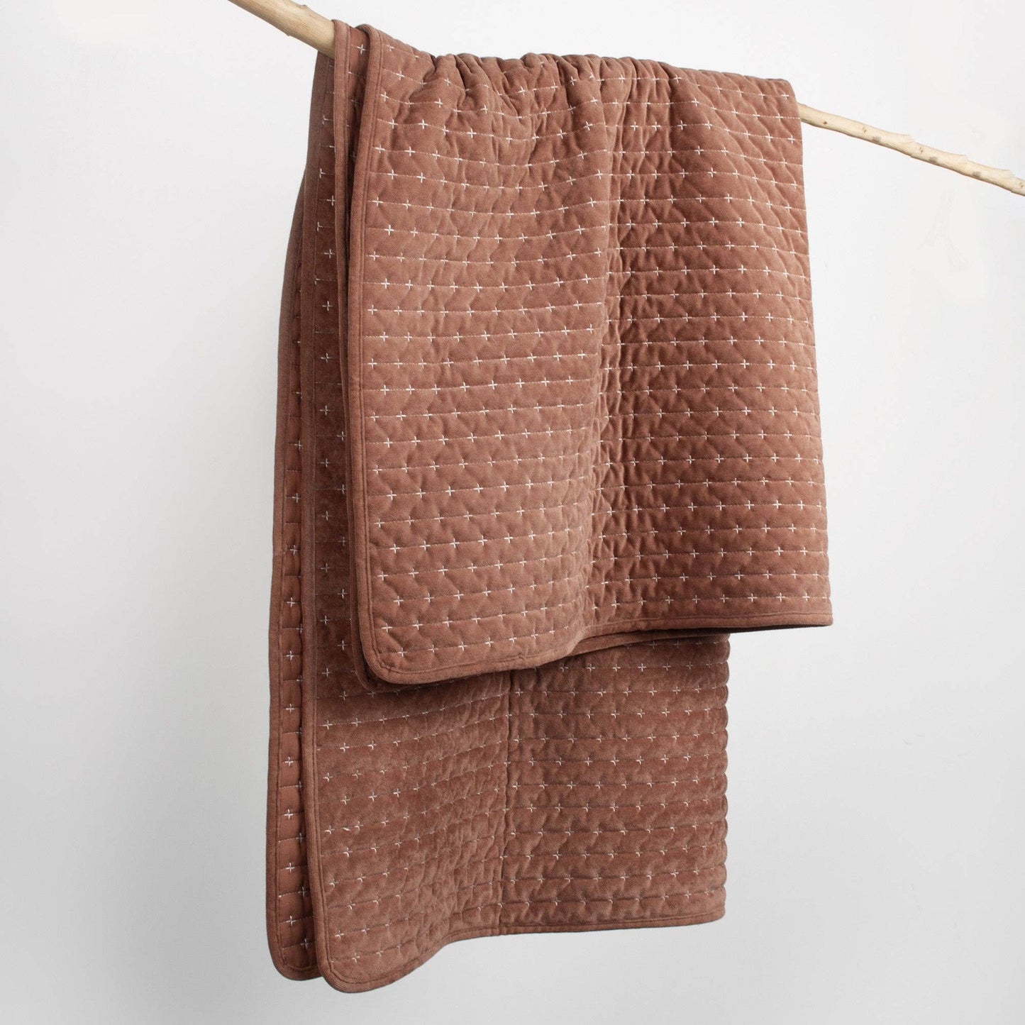 Velvet Stitch Quilted Throw Blanket