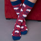 Red And Blue Zebra Buffalo Socks