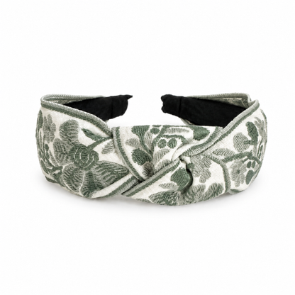 French Floral Embroidered Headband
