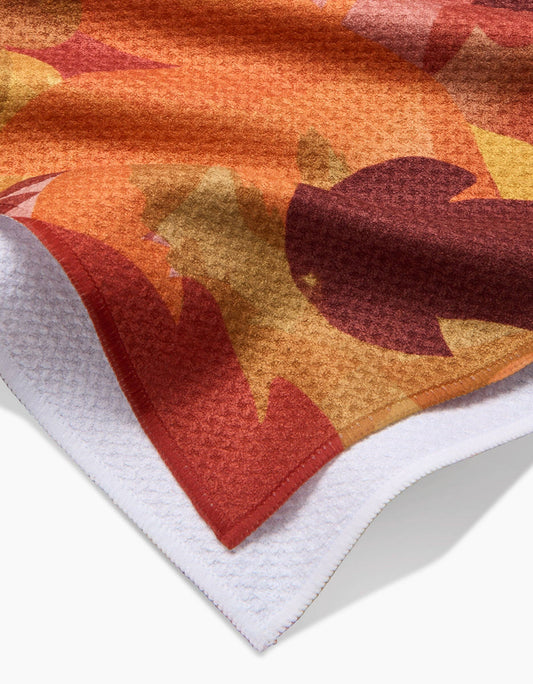 Watercolor Fallen Leaves Dishtowel