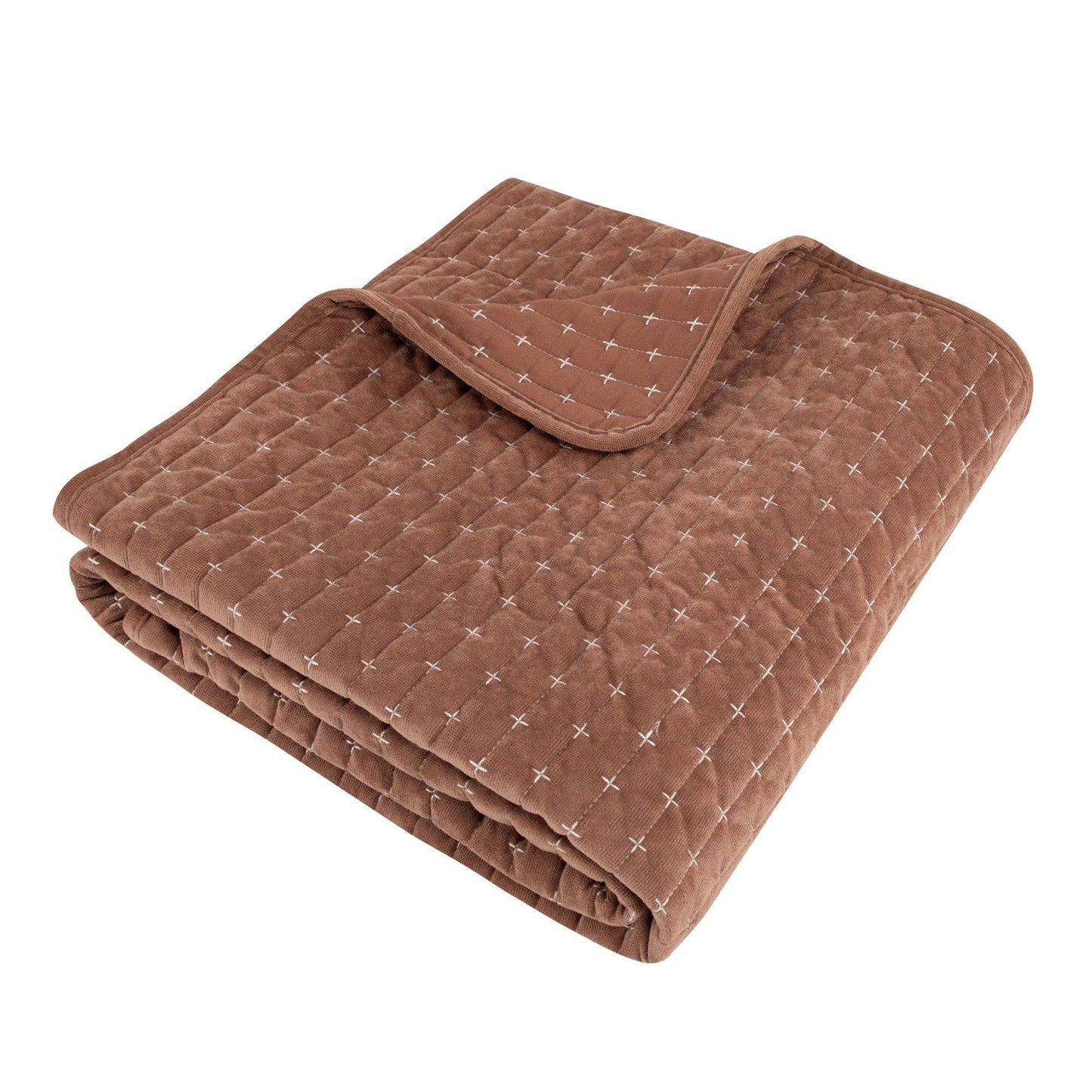 Velvet Stitch Quilted Throw Blanket