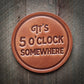 5 O'clock Somewhere Leather Coaster