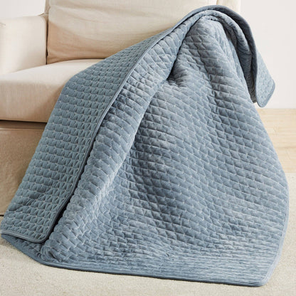 Velvet Stitch Quilted Throw Blanket