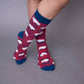 Red And Blue Zebra Buffalo Socks