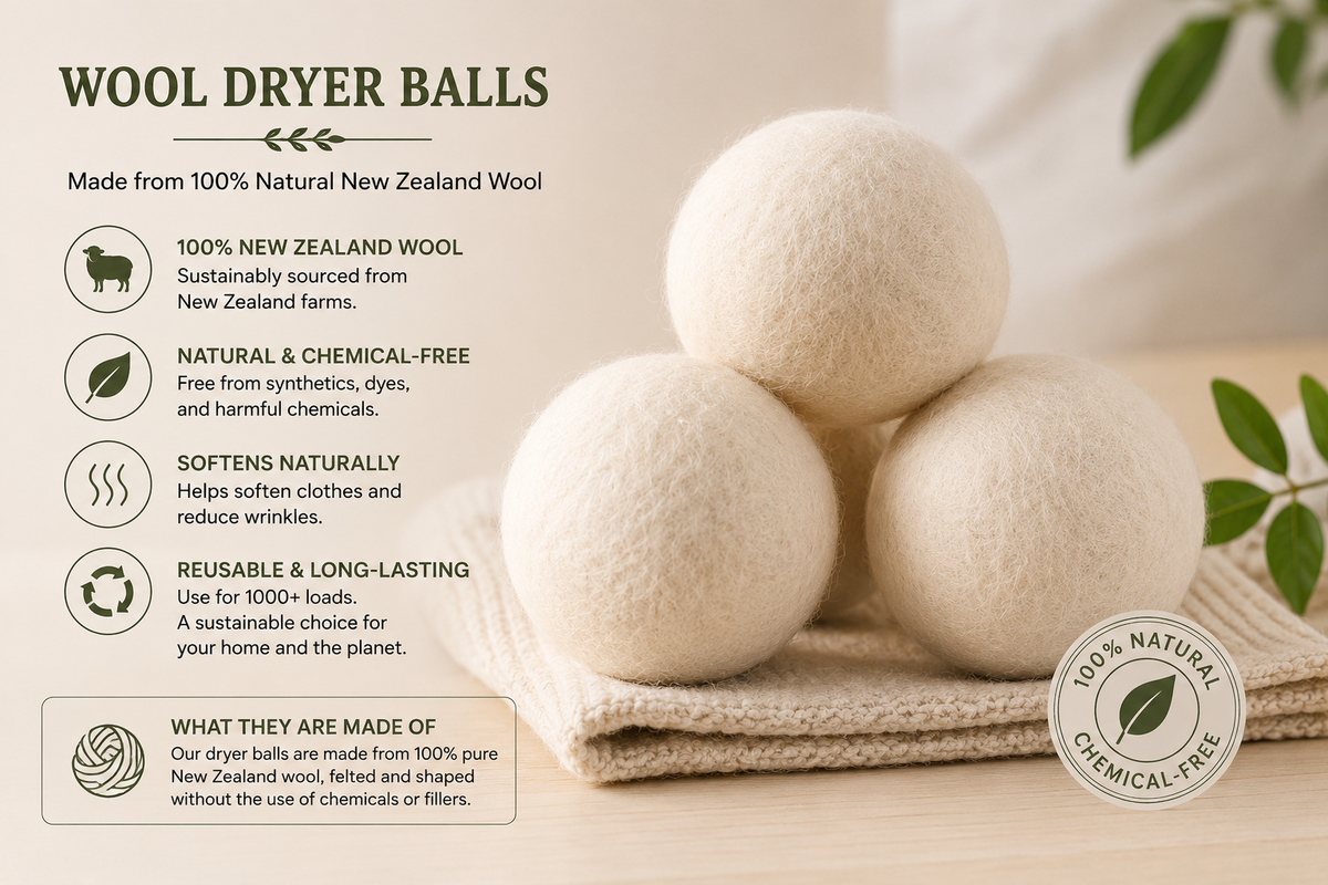 Wool Dryer Balls | Natural Fabric Softener