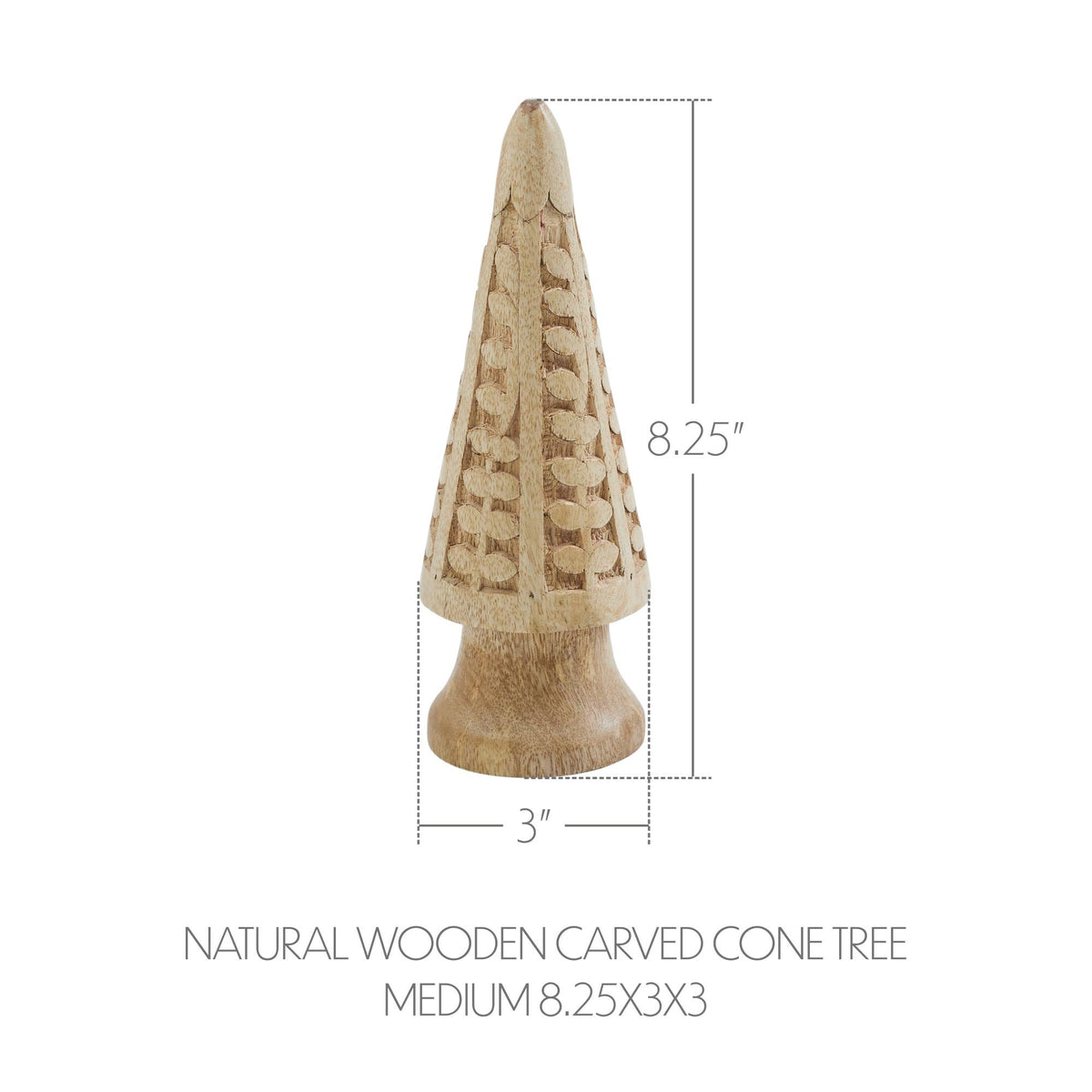 Natural Carved Wooden Christmas Tree | Tall