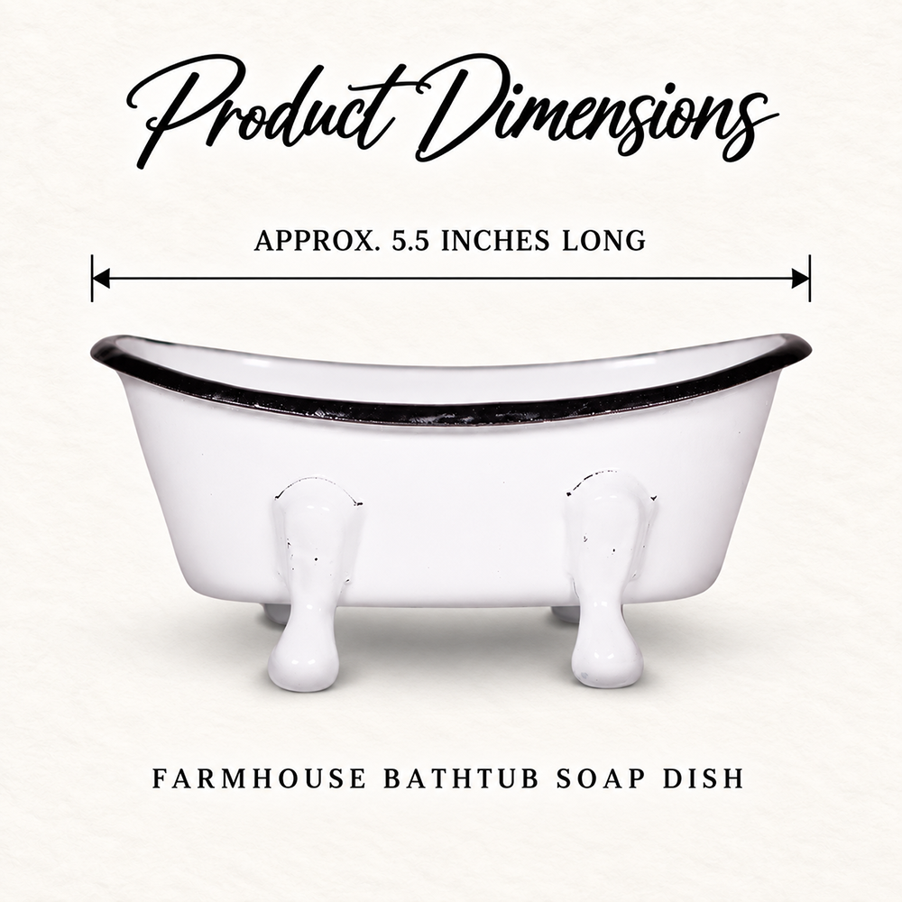 Farmhouse White Metal Bathtub Soap Dish