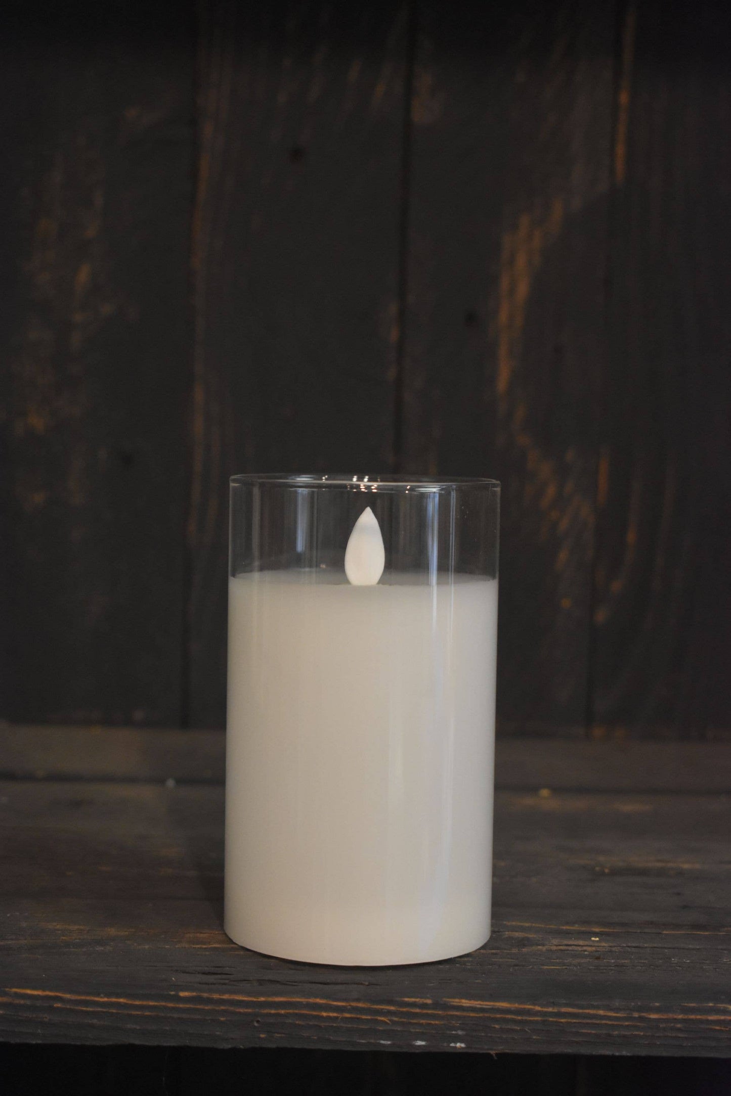 Clear Glass Moving Flame LED Candle