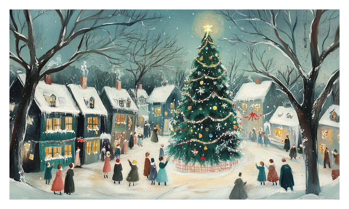 Village Tree Christmas Jigsaw Puzzle
