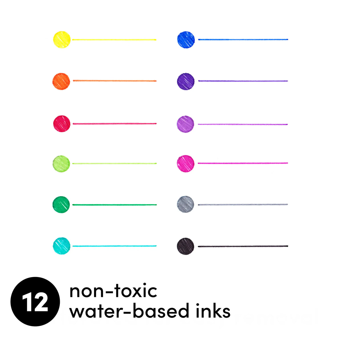 12 Pack Felt Tip Fine Line Marker Pens | Bright